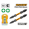 SET DE 2 PUNTAS DE DESTORNILLADOR DE IMPACTO 65MM INGCO