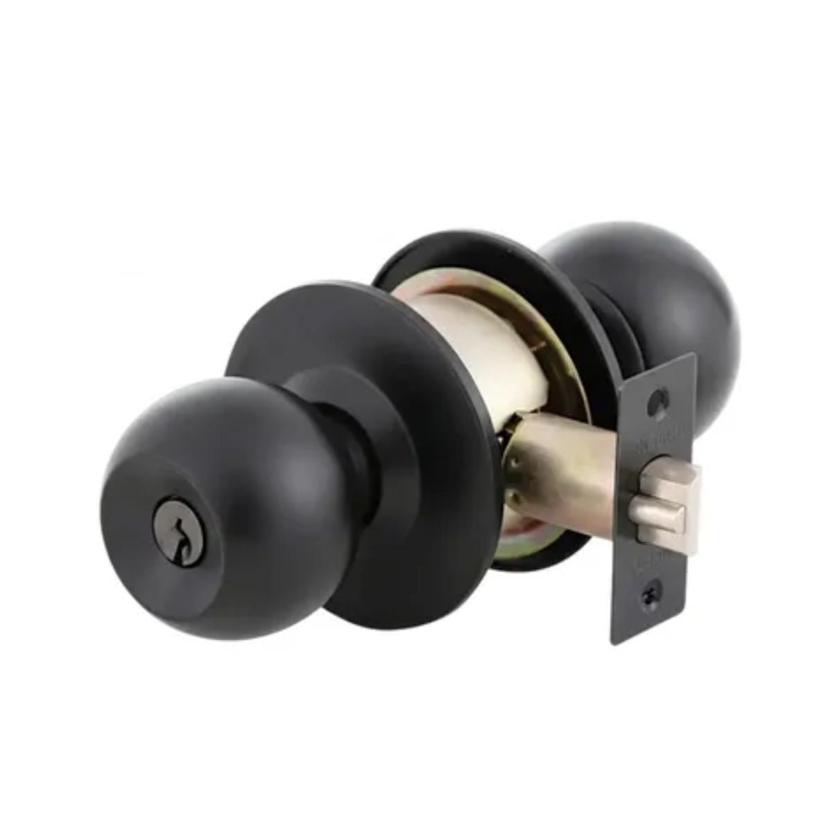 CERRADURA DE POMO - PICAPORTE 60MM NEGRO MATE BOTON