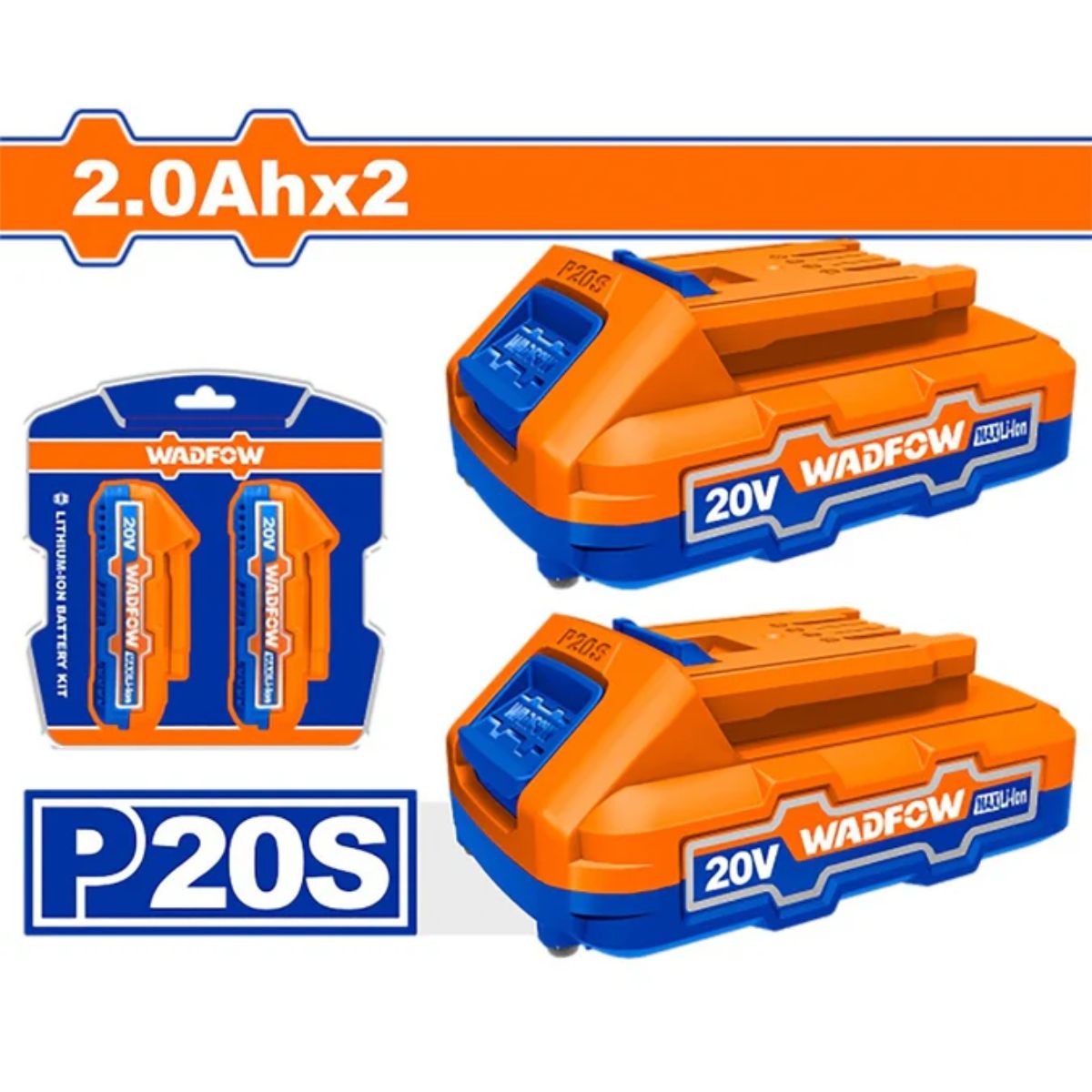 SET DE BATERIA 20V 2.0AH WADFOW