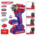 TALADRO INALAMBRICO 20V BRUSHLESS 66NM EMTOP MULTICABEZAL