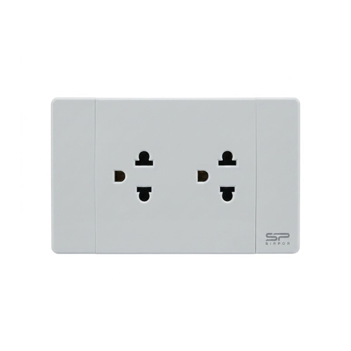 TOMACORRIENTE DOBLE BLANCO DE LUJO 15 AMP