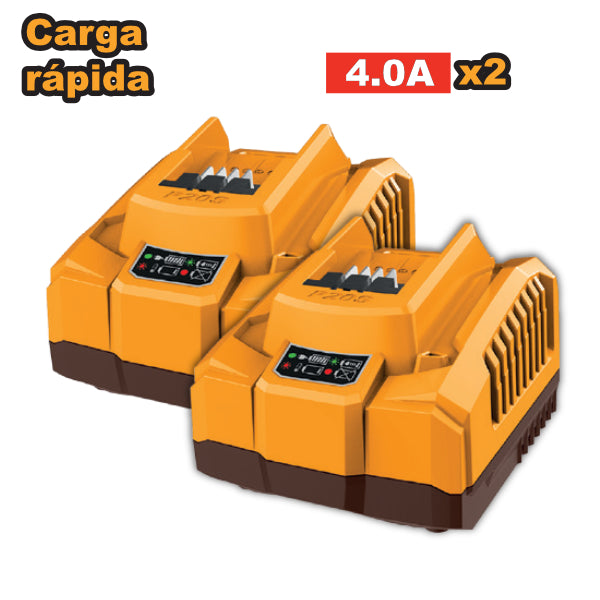 KIT 2 CARGADORES 20V 4.0AH INGCO