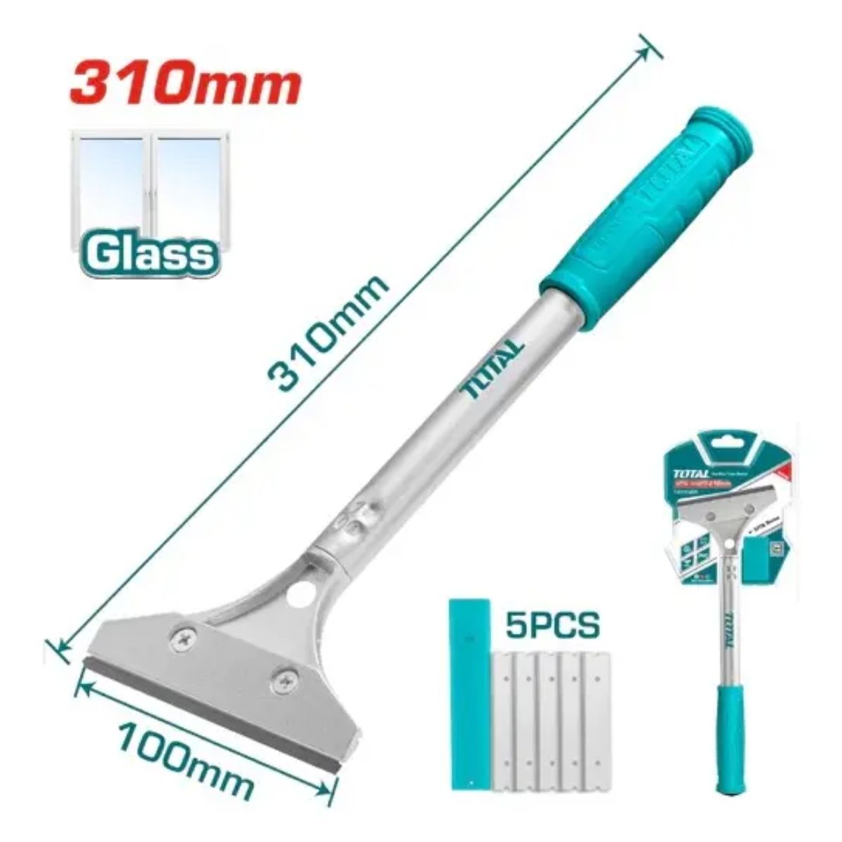 RASPADOR DE VIDRIOS Y VENTANAS 310MM TOTAL