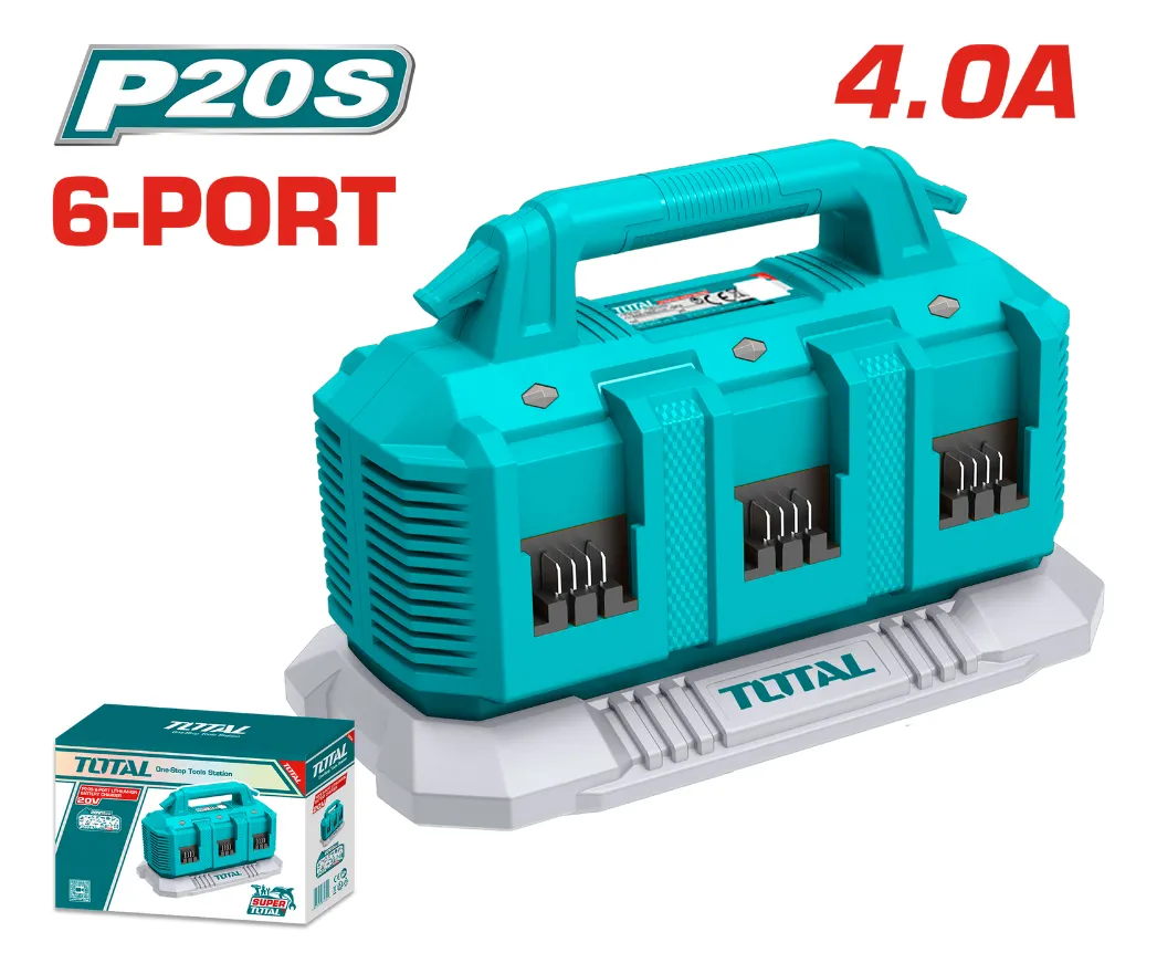 ESTACIÓN DE CARGA TOTAL 20 V CARGADO DE BATERÍA 6 PUERTOS