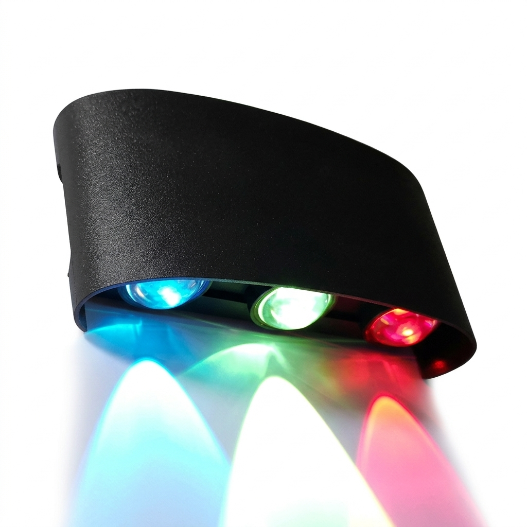 LAMPARA DE APLIQUE LED 6W VERT NEGRA LUZ RGB