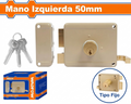 CERRADURA DE SOBREPONER PARA PUERTAS. CILINDRO FIJO. LADO IZQUIERDO DE 50MM. INCLUYE 3 LLAVES.