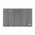 INTERRUPTOR TRIPLE GRIS OSCURO 3 WAY DE LUJO 15 AMP