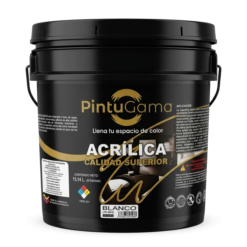 PINTURA CAUCHO BLANCO MATE CUÑETE PINTUGAMA ACRILICA