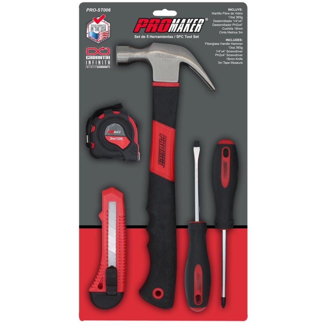 SET DE HERRAMIENTAS 5 PIEZAS PROMAKER