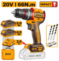 TALADRO DE IMPACTO INALAMBRICO INGCO 20V 66NM KIT