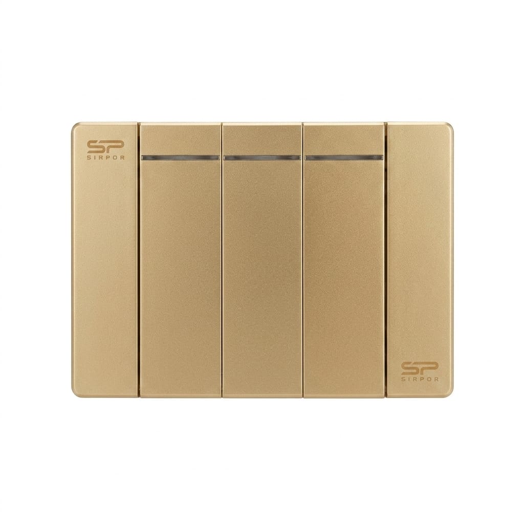 INTERRUPTOR TRIPLE DORADO 3 WAY DE LUJO 15 AMP