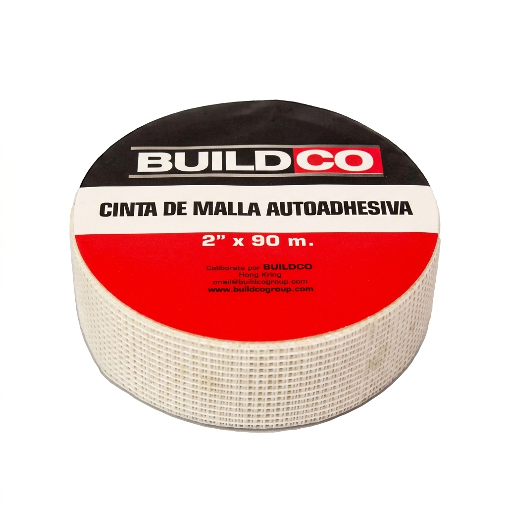 CINTA MALLA AUTOADHESIVA PARA DRYWALL 5CM X 90M BUILDCO