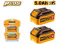 SET DE BATERIA 20 V 5.0AH INGCO