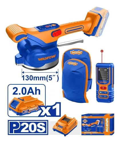 VIBRADORA DE BALDOSAS INALAMBRICA 20V + ACCESORIOS WADFOW